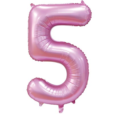 Шарики из фольги Шар цифра "5", 101см Сатин Pink