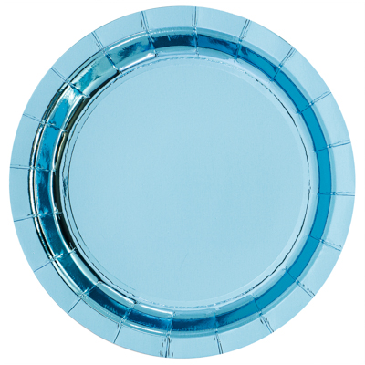 Тарелки Тарелки блестящие голубые, 17см