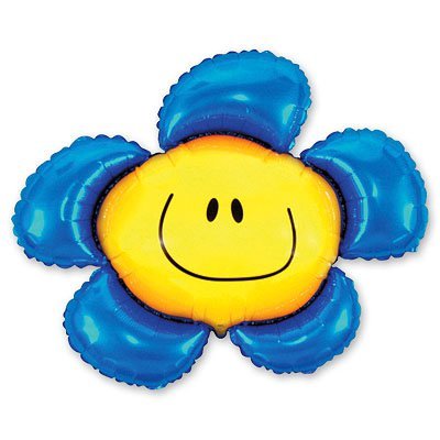 Шарики из фольги Шар фигура Цветок синий