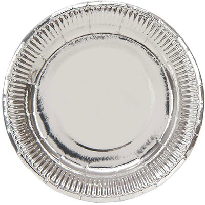 Тарелки Тарелки малые фольга серебро, 6 штук