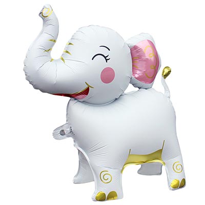 Шарики из фольги Шар фигура под воздух Слоник белый 66см