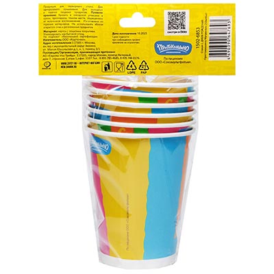 Стаканы Стакан С ДР Простокваш Матроскин250мл6шт