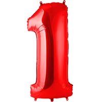 Шар цифра "1", 101см Red Италия