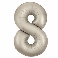 Шар цифра 8 101см Сатин Cream