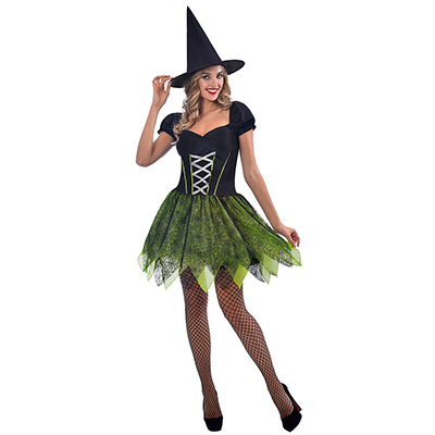 Карнавальный костюм Костюм женский HWN Ведьма зеленый M (46)