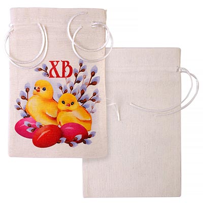 Пакет Мешочек ХВ Цыплята текстиль 12х18см
