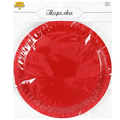 Тарелки Тарелка красная 23см 6шт
