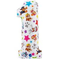 Шар цифра "1", 66см  Щенячий Патруль