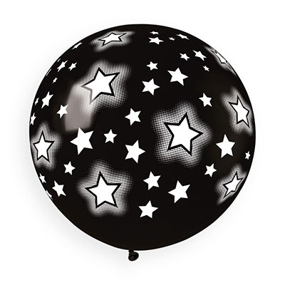 Шарики из латекса Шар 101 см Звезды космические на черном
