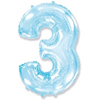 Шарик цифра "3", 101см Pastel Blue