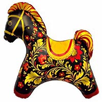 Русский стиль ШАР ФИГУРА Лошадка Золотая роспись 1207-6715