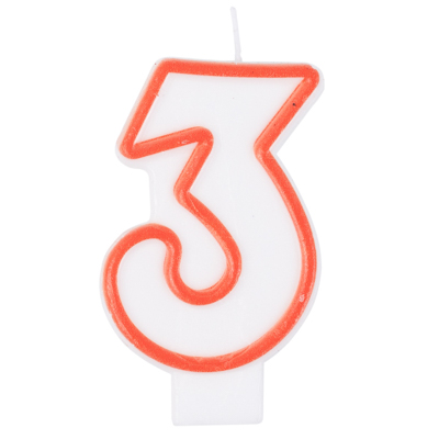 Цифры и числа Свеча-цифра "3" Классик 6см 1502-4401