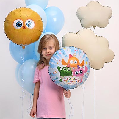 Шарики из фольги Шар круг 45см Цыпа голова