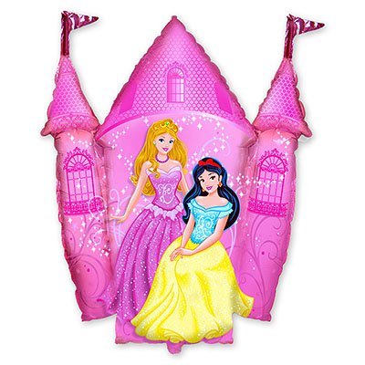 Шарики из фольги Шар-фигура Принцессы и Замок розовый