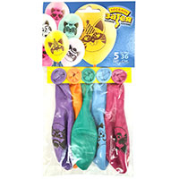 Шарики с рисунком Котики, 5шт