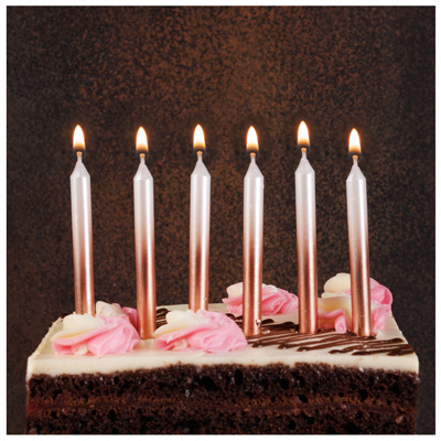 Свечи для торта Свечи Градиент бел/роз зол перл 8см 6шт