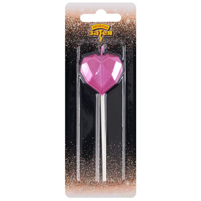 Свечи для торта Свеча Сердце Диамант розовое 3,5см