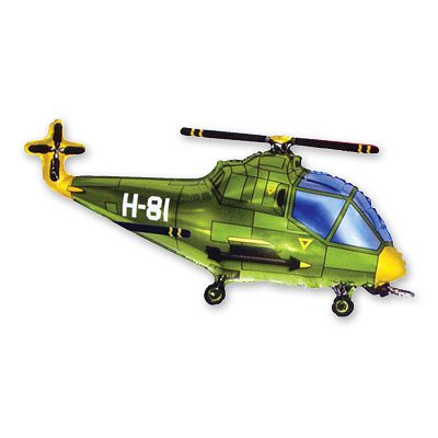 Шарики из фольги Шар фигура Вертолет зеленый