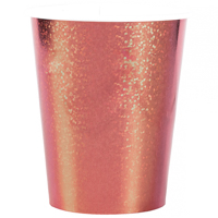 Розовое Золото Стаканы розовое золото гологр 250мл 6шт 1502-6706