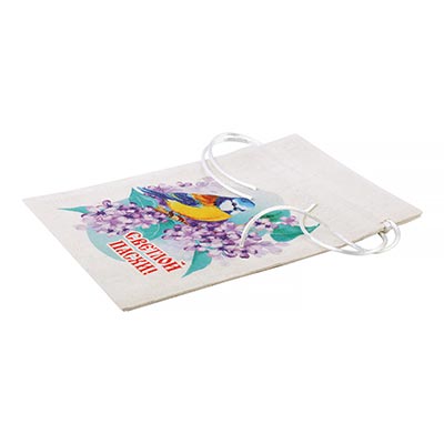 Пакет Мешочек ХВ Синичка текстиль 12х18см