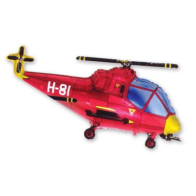Шарики из фольги Шар фигура Вертолет красный