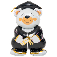 Фигура Мишка Выпускник белый, под воздух