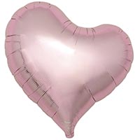 Розовая Шар Сердце изгиб 45см Met Light Pink 1204-1695