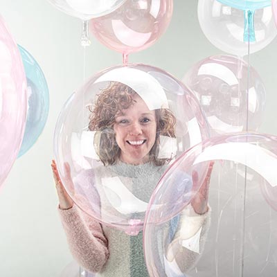 Шарики из фольги Шар BUBBLE 45см Кристалл Dark Pink