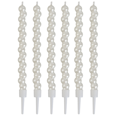 Белая Свечи Пузыри Белые перл 12см 6шт 1502-6724