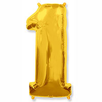 Шарик цифра "1", Gold 81см