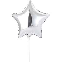 Шарик 23см звезда Silver