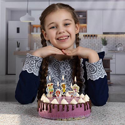 Свечи для торта Свечи на пиках Барбоскины, 5 штук