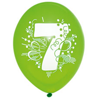 Шары с рисунком цифра "7" 30см, 5шт