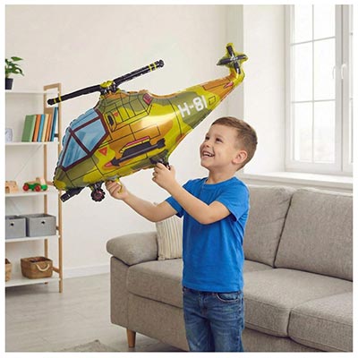 Шарики из фольги Шар фигура Вертолет милитар