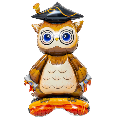 Шарики из фольги Шар фигура Сова в очках, под воздух