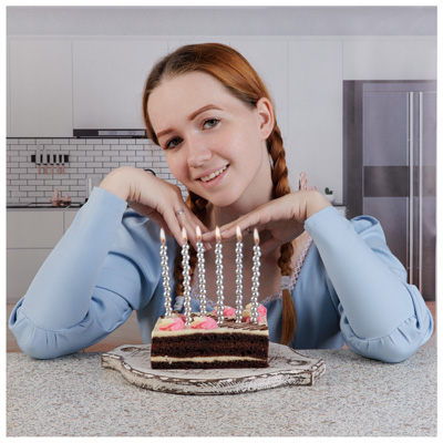 Свечи для торта Свечи Пузыри серебро 12см 6шт