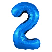 Шар цифра "2", 101см Металлик Blue