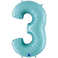 Шар цифра "3", 101см Пастель Blue