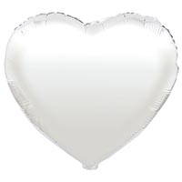 Шар СЕРДЦЕ 45см Металлик Серебро