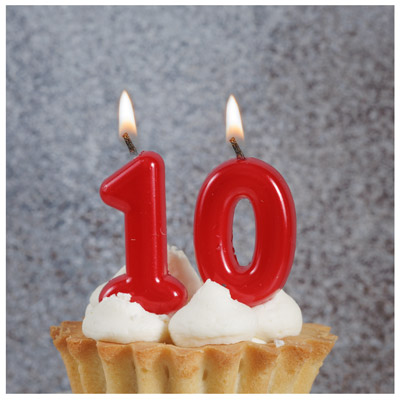 Свечи-цифры Свеча -цифра "0" Красная 4,5см