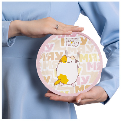 Тарелки Тарелка МЯУ кошечка ПушМяу 18см 6шт