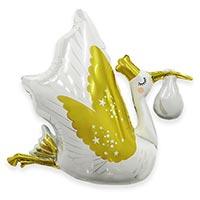 Животные Шар фигура Аист бело-золотой 1207-5992