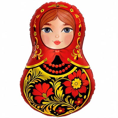 Русский стиль ШАР ФИГУРА Матрешка Золотая роспись 1207-6717