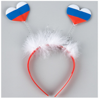 Ободок флажки-сердечки триколор