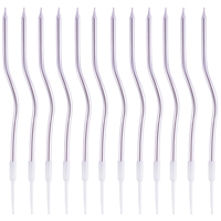 Фиолетовая Свечи Волна сиреневые с подст 13см 12шт 1502-6908