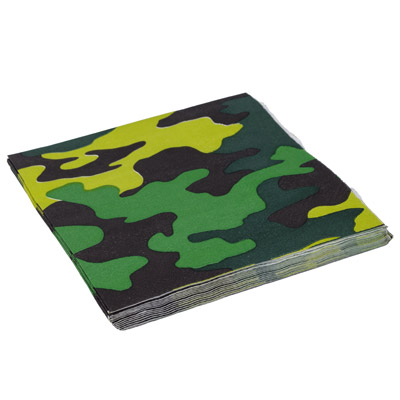 Салфетки Салфетки Камуфляж, 25 см, 12 штук