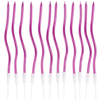 Розовая Свечи Волны ярко-розовые 13см 12шт 1502-6683