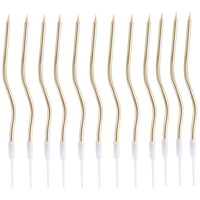 Золотая Свечи Волна шампань с подст 13см 12шт 1502-6909