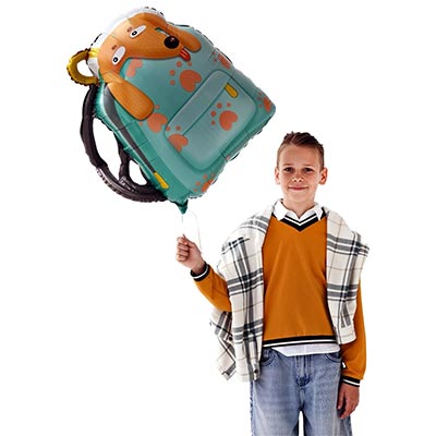 Шарики из фольги Шар фигура Собака в рюкзаке 74см