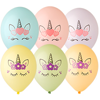 Шары с рисунком 36см Единорог Голова